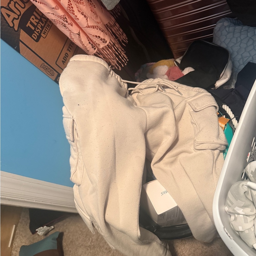 Cream Cargo Pants